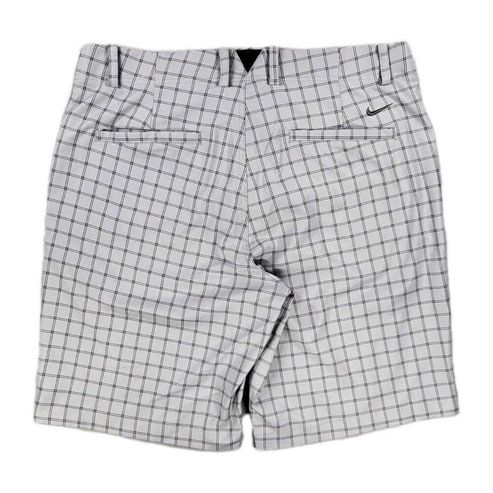 Nike Golf Men's Dri-FIT Wolf Grey Windowpane Plaid Flat Front Chino Shorts Sz 34 - Picture 2 of 10